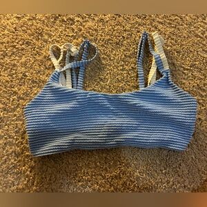Blue and White Striped bathing suit top